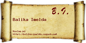 Balika Imelda névjegykártya